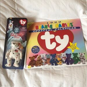 Ty Glory the Bear with Beanie Babies Calendar Set